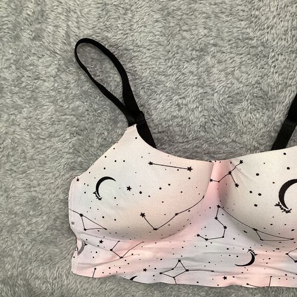 PINK Victoria's Secret Loungin' Scoop lightly lined bra Celestial Print Sz L - Picture 2 of 8
